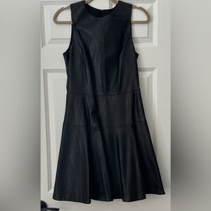 NWT Banana Republic Vegan Leather Black Sleeveless Dress